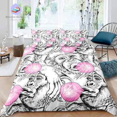 Housse de Couette Singe Fille
